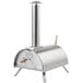 A WPPO stainless steel outdoor pizza oven with a wood handle.