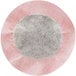A round pink paper with a white circle.