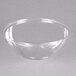 A Sabert clear plastic bowl with a clear rim on a white background.