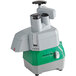 AvaMix Revolution continuous feed food processor with green and grey components.