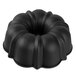 A Chicago Metallic fluted bundt cake pan with a black non-stick coating.