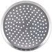An American Metalcraft deep dish pizza pan with a perforated bottom.