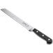 A Choice Classic bread knife with a black handle and silver blade.