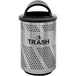 A silver Ex-Cell Kaiser stainless steel trash can with a black lid.