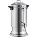 An Avantco stainless steel coffee urn with a black lid.