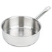 A Vollrath stainless steel saute pan with a handle.