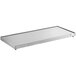 A stainless steel rectangular shelf with a silver border.