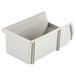 A gray plastic Metro stackable organizer bin with an open lid.