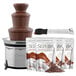 A Sephra Classic chocolate fountain package on a counter with bags of milk chocolate chips.