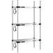 A silver Metro Super Erecta heated takeout station with three shelves.