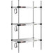 A Metro Super Erecta stainless steel heated shelf with 3 shelves.