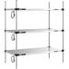 A Metro Super Erecta heated stainless steel takeout station with three shelves.