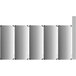 A row of rectangular metal panels with a white background.