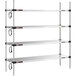 A Metro Super Erecta heated stainless steel takeout station with 4 shelves and chrome posts.
