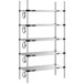 A Metro Super Erecta stainless steel heated takeout station with 5 shelves.