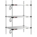 A Metro Super Erecta heated stainless steel shelf with three shelves.