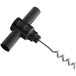 A black plastic pocket corkscrew with a metal screw.