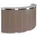 A Lakeside portable bar with a curved top and laminate finish.