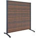 A brown and black woven Versare outdoor partition panel.