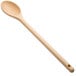 A Vollrath tan nylon kitchen spoon with a hole in the handle.