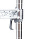 A Metro Super Erecta stainless steel post with a handle.