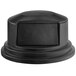 A black plastic dome top for Rubbermaid 55 gallon containers.