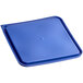 A blue square plastic Vigor ice tote lid.