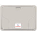An American Specialties, Inc. white plastic surface mount baby changing table with a baby logo on it.