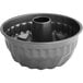 A black Choice non-stick carbon steel Kugelhopf cake pan with a round base and a ring.