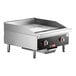 A Cooking Performance Group Ultra Series stainless steel countertop electric griddle with two chrome plated burners.