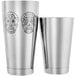 Two silver Barfly cups with skulls on them.