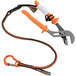 An Ergodyne Squids tool tethering kit with a pair of pliers with orange handles attached.