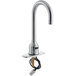 A Waterloo chrome hands-free sensor faucet with a gooseneck spout and a deck plate.