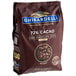 A close up of a bag of Ghirardelli 72% cacao dark chocolate chips.
