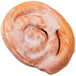 A Rich's cinnamon roll donut with white icing on top.