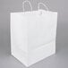 A bundle of Duro white paper shopping bags with handles.