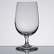 A close-up of a Libbey Bristol Valley wine goblet on a table.