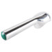 A Zeroll aluminum ice cream scoop with a silver and green handle.