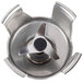 A Robot Coupe stainless steel bell cover with a removable metal blade.