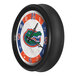 A black and white Holland Bar Stool University of Florida wall clock with a gator logo on it.