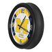 A black clock with a yellow and blue University of Michigan logo.