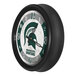 A black and white Holland Bar Stool wall clock with the Michigan State Spartans logo in the center.