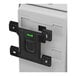 A white and black Kimberly-Clark Professional ICON™ automatic soap/sanitizer dispenser with a black mosaic faceplate and a green light.