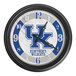 A white Holland Bar Stool wall clock with the University of Kentucky logo in blue and white.