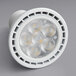 A TCP dimmable LED spotlight with a round GU10 base shining white light.