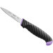A Schraf paring knife with a purple allergen-free TPRgrip handle.