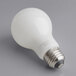 A TCP dimmable LED filament light bulb with a frosted finish on a gray surface.
