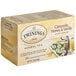 A box of Twinings Chamomile, Honey & Vanilla herbal tea bags on a white background.