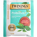 A Twinings Probiotics English Breakfast tea bag with text and images on it.