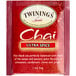 A red box of Twinings Ultra Spice Chai Tea Bags.